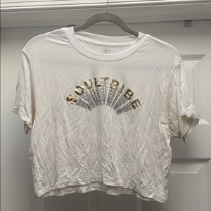 Soul cycle cropped SoulTribe white t-shirt
